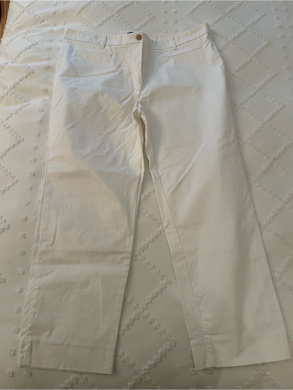Ann Taylor White Cropped Ankle Pants